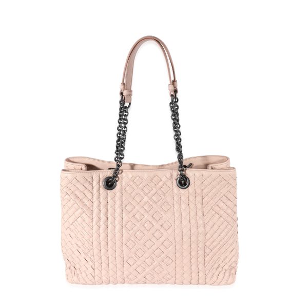 122096 fv 5e7b0ef3 8fdc 48c6 aa0f df69c329fd02 Bottega Veneta Blush Intrecciato Leather Chain Tote