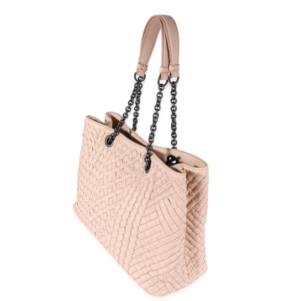 122096 sv 0b110492 53f6 4c0f 9282 39cea562b188 Bottega Veneta Blush Intrecciato Leather Chain Tote