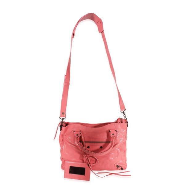 122162 av Balenciaga Rose Jaipur Arena Leather Classic Velo Bag