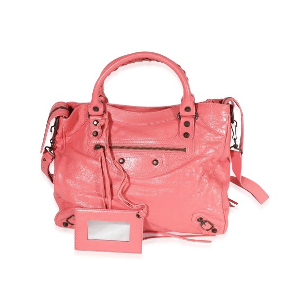 122162 fv Balenciaga Rose Jaipur Arena Leather Classic Velo Bag