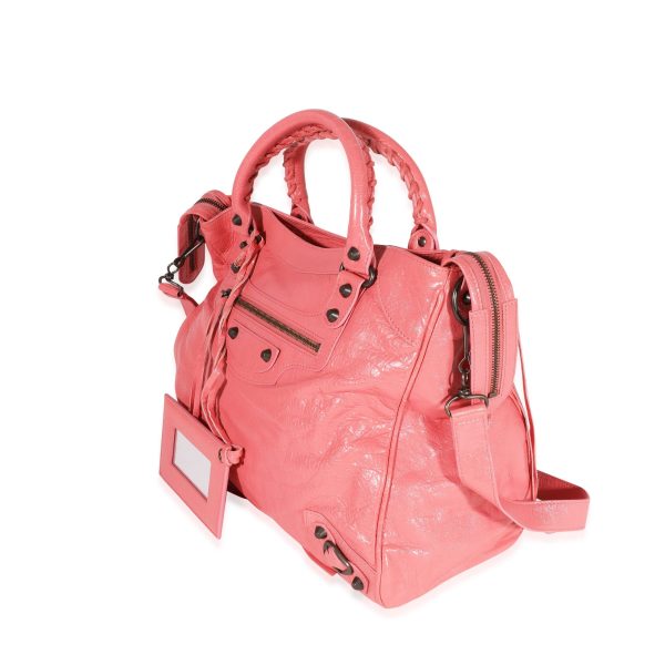 122162 sv Balenciaga Rose Jaipur Arena Leather Classic Velo Bag