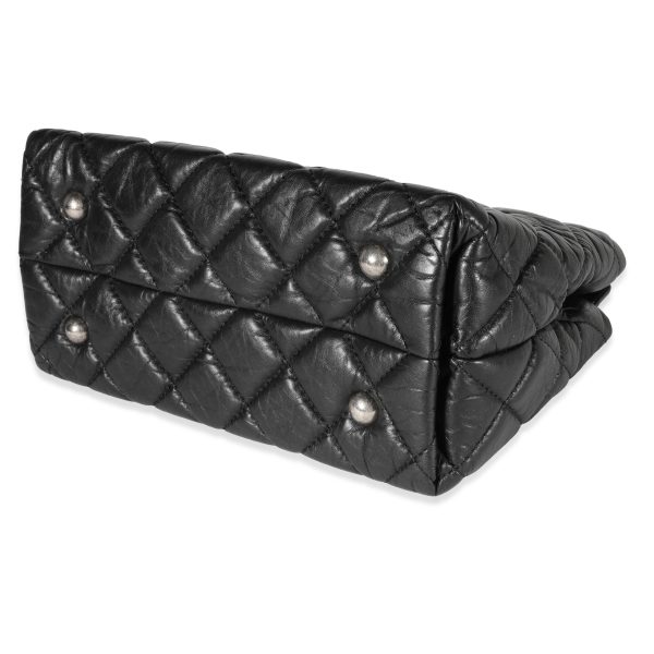 122167 box Chanel Black Quilted Aged Calfskin Reissue Shopping Tote