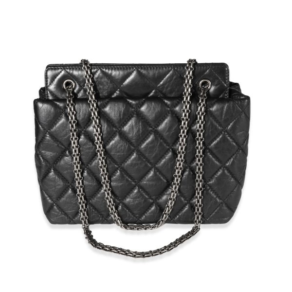 122167 pv Chanel Black Quilted Aged Calfskin Reissue Shopping Tote