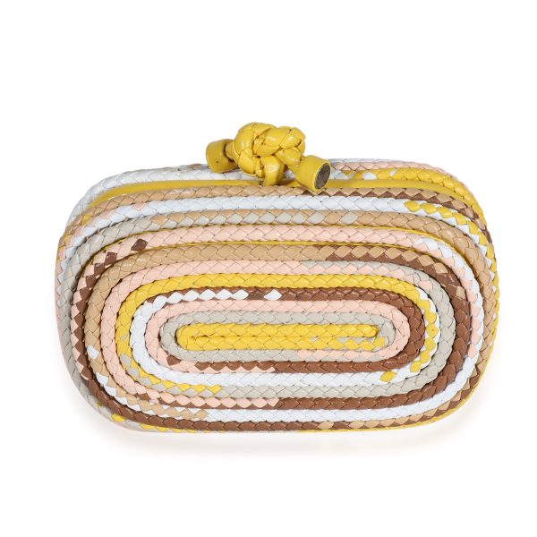 122209 fv Bottega Veneta Multicolor Braided Intrecciato Knot Clutch