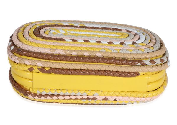 122209 stamp Bottega Veneta Multicolor Braided Intrecciato Knot Clutch