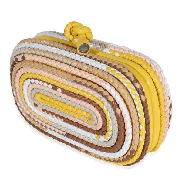 122209 sv Bottega Veneta Multicolor Braided Intrecciato Knot Clutch