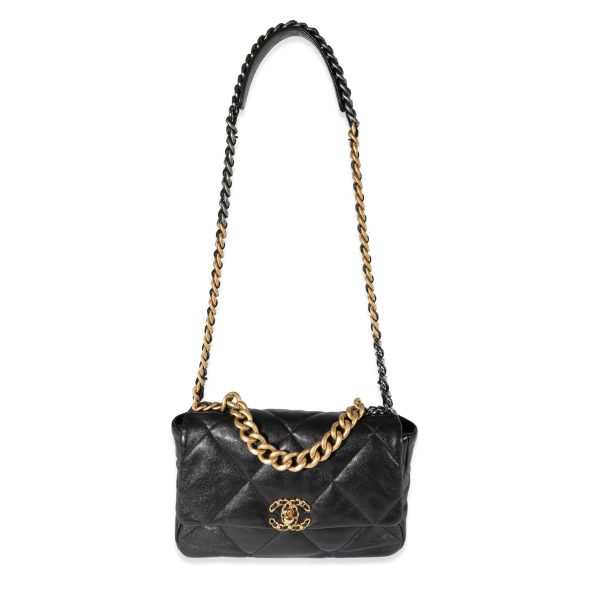 122254 av 1398729d d922 4945 9d99 15a8ff3e1c32 Chanel Black Quilted Lambskin Medium Chanel 19 Bag