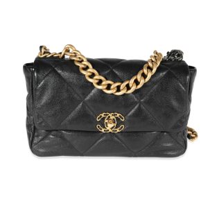 122254 fv 2ae4093d 0baa 4074 b2c0 21c31fe5202f Chanel Black Quilted Lambskin Medium Chanel 19 Bag