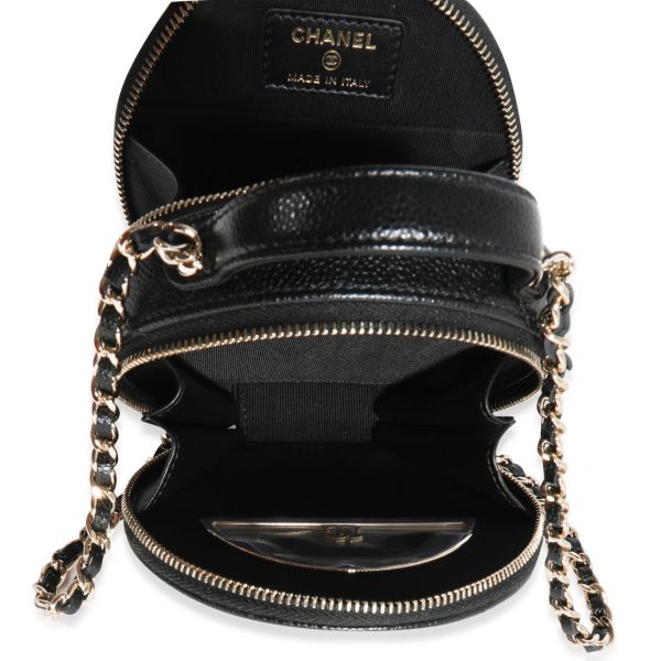 122273 ad1 Chanel Black Quilted Caviar Handle With Care Vanity Bag