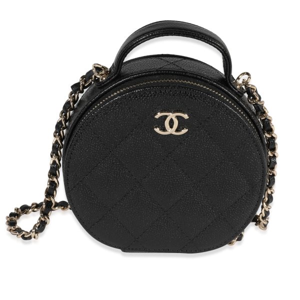 122273 fv 381add0d c404 4dfb 88f1 98d29669e104 Chanel Black Quilted Caviar Handle With Care Vanity Bag