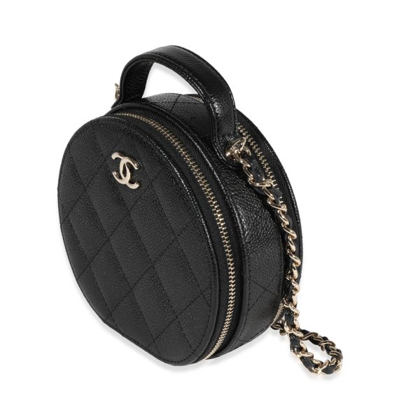 122273 sv 2bfbfbb0 1901 4b4e aed4 8f714a530d3a Chanel Black Quilted Caviar Handle With Care Vanity Bag