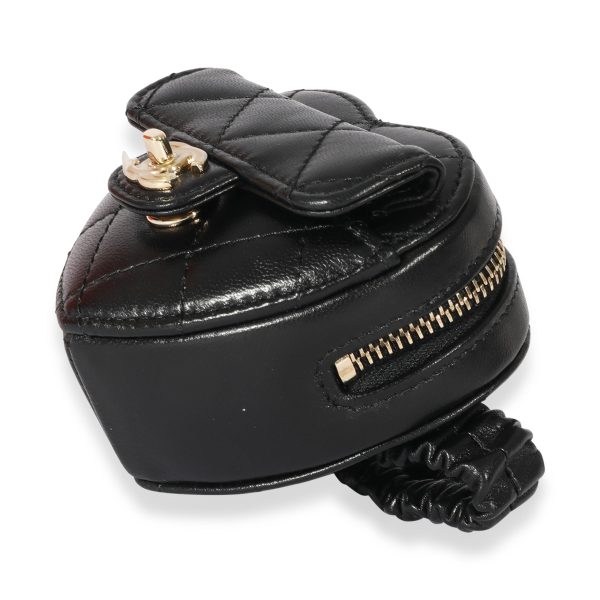 122274 box 9286c910 91d8 43e9 b739 7095a5948862 Chanel Black Quilted Lambskin Heart Zipped Arm Coin Purse