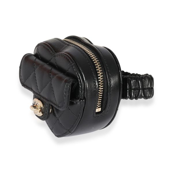 122274 sv 9ee9b48b bd4a 4b3b 8f03 59950f79084d Chanel Black Quilted Lambskin Heart Zipped Arm Coin Purse