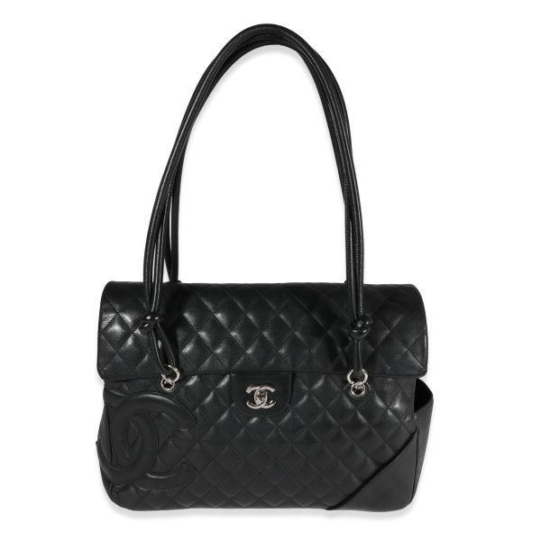 122293 fv 35adc796 6085 4622 ba12 a71313aa58db Black Quilted Lambskin Ligne Cambon Flap Bag