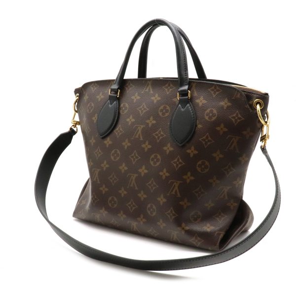 12230051 1 Louis Vuitton Monogram Flower Zipped Tote MM 2way Shoulder Bag Noir Black