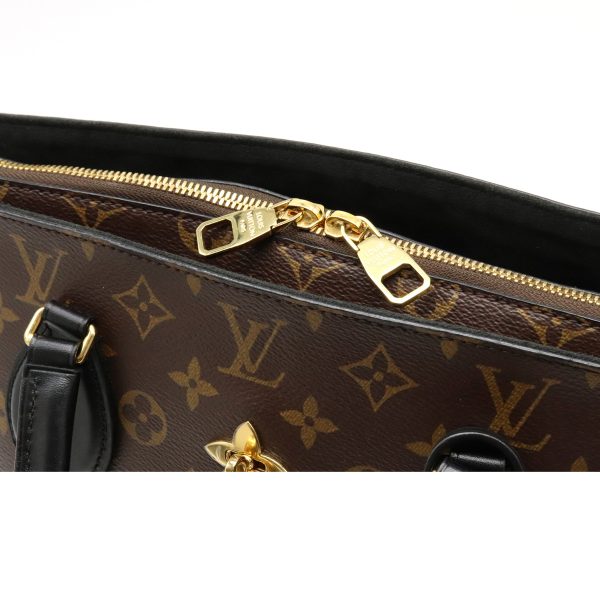 12230051 5 Louis Vuitton Monogram Flower Zipped Tote MM 2way Shoulder Bag Noir Black