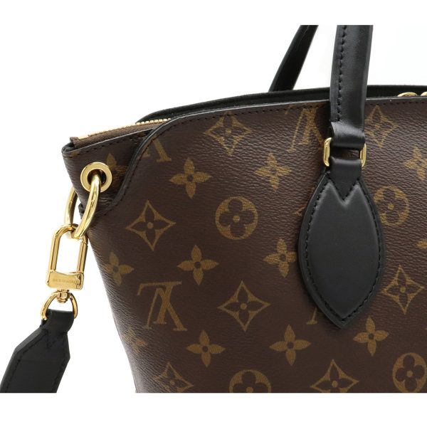 12230051 6 Louis Vuitton Monogram Flower Zipped Tote MM 2way Shoulder Bag Noir Black