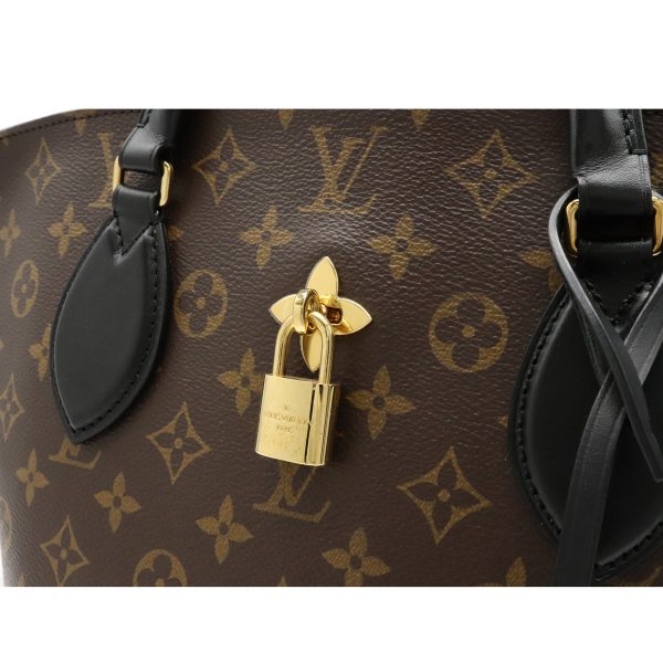 12230051 8 Louis Vuitton Monogram Flower Zipped Tote MM 2way Shoulder Bag Noir Black