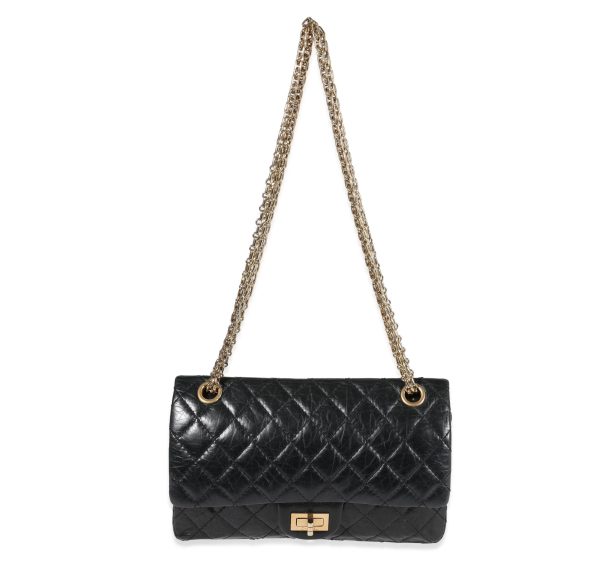 122326 bv 4db97c41 d8a4 4df5 a8f8 954436c840c4 Chanel Black Quilted Aged Calfskin 50th Anniversary Reissue 255 225 Double Flap