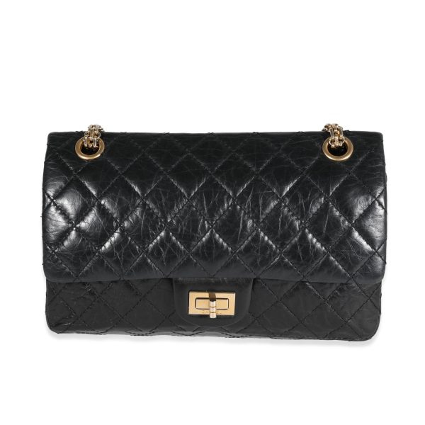 122326 fv 9563dea6 9c3a 4f26 bc2c 6d9d8c740a85 Chanel Black Quilted Aged Calfskin 50th Anniversary Reissue 255 225 Double Flap