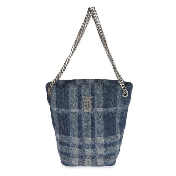 122402 fv Burberry Blue Denim Small Lola Bucket Bag