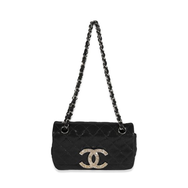 122493 bv 3951be47 fd99 481c a27e bab6c288997a Chanel Black Quilted Nubuck Crystal CC Flap Bag