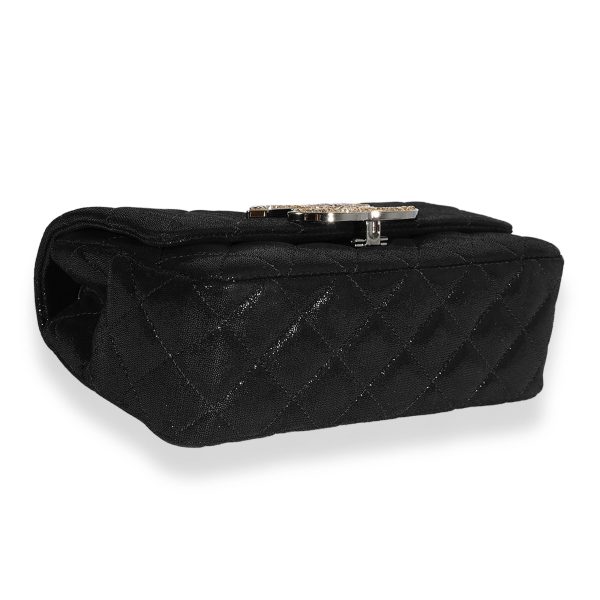 122493 pv 7e559da7 d02d 46f9 ba8a 7754e0745edf Chanel Black Quilted Nubuck Crystal CC Flap Bag