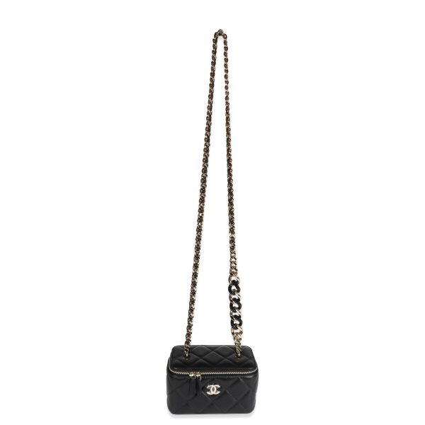 122560 bv Chanel Black Quilted Lambskin Elegant Chain Vanity Bag