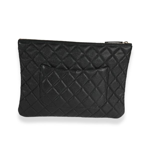 122659 stamp dbe49283 2ff5 4a12 a050 0a5befb98364 Chanel Black Quilted Caviar O Case