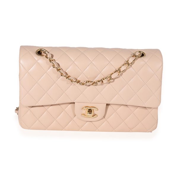 122678 fv Chanel Beige Quilted Lambskin Medium Classic Double Flap Bag