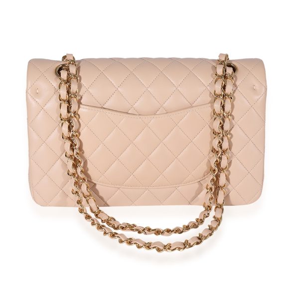 122678 pv Chanel Beige Quilted Lambskin Medium Classic Double Flap Bag