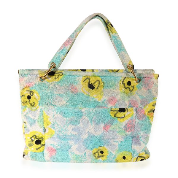 122800 fv Chanel Multicolor Floral Print Terrycloth Frame Tote