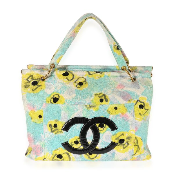 122800 pv Chanel Multicolor Floral Print Terrycloth Frame Tote