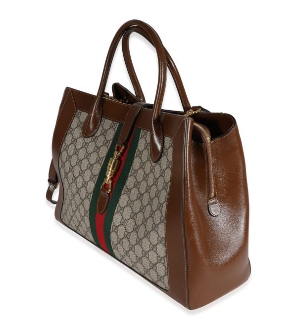 122829 sv Gucci GG Supreme Web Jackie 1961 Large Tote