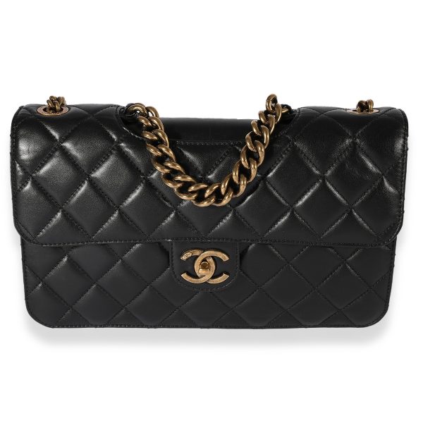 123007 fv 82b5a3fa 5d42 45a7 9335 040acab366e0 Chanel Black Quilted Lambskin Medium Pondicherry Flap Bag