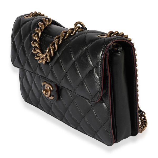 123007 sv 3e90f983 b63e 4662 aa56 f4c25437a622 Chanel Black Quilted Lambskin Medium Pondicherry Flap Bag