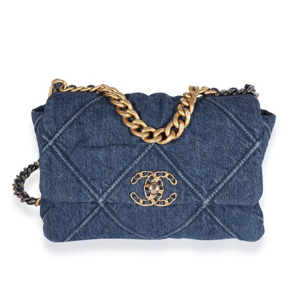 123012 fv e66d2ca9 b35c 4b1c b297 653faf64bd40 Chanel Blue Denim Quilted Medium Chanel 19 Bag