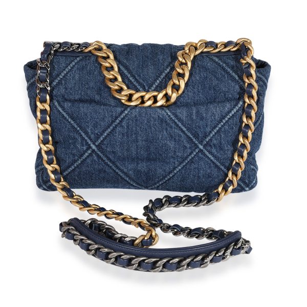 123012 pv 06443884 61d2 43fa bb6b 8d1a0ca3bbe7 Chanel Blue Denim Quilted Medium Chanel 19 Bag