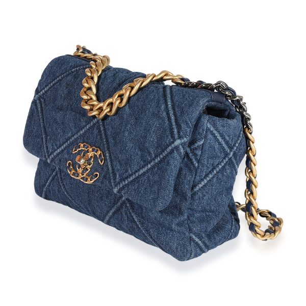 123012 sv b23e1a54 e5a6 4658 8f5e 879d4d6988f6 Chanel Blue Denim Quilted Medium Chanel 19 Bag