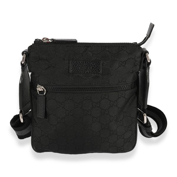 123023 fv Gucci Black GG Nylon Crossbody