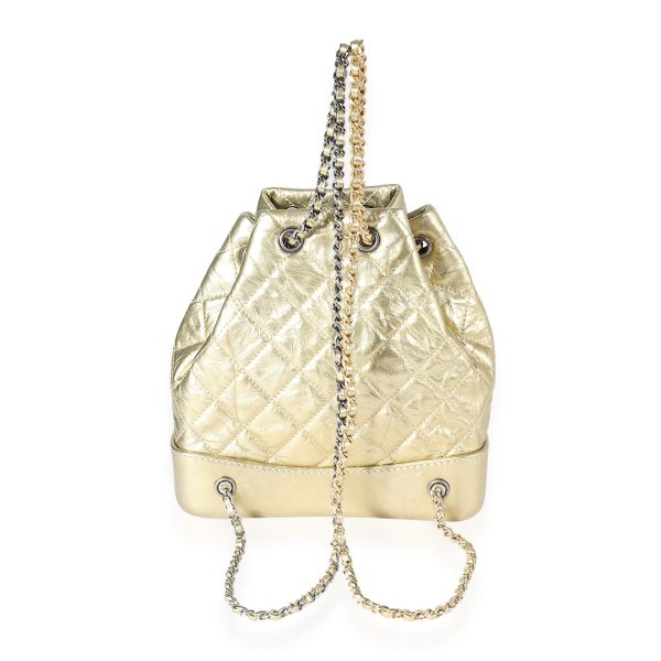 123033 pv 10257b62 b54c 4c03 bd59 27630e5951f2 Chanel Metallic Gold Quilted Calfskin Small Gabrielle Backpack