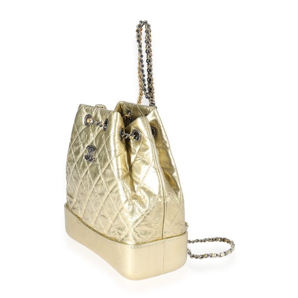 123033 sv 69ea8959 617c 4223 8839 7723618ba613 Chanel Metallic Gold Quilted Calfskin Small Gabrielle Backpack