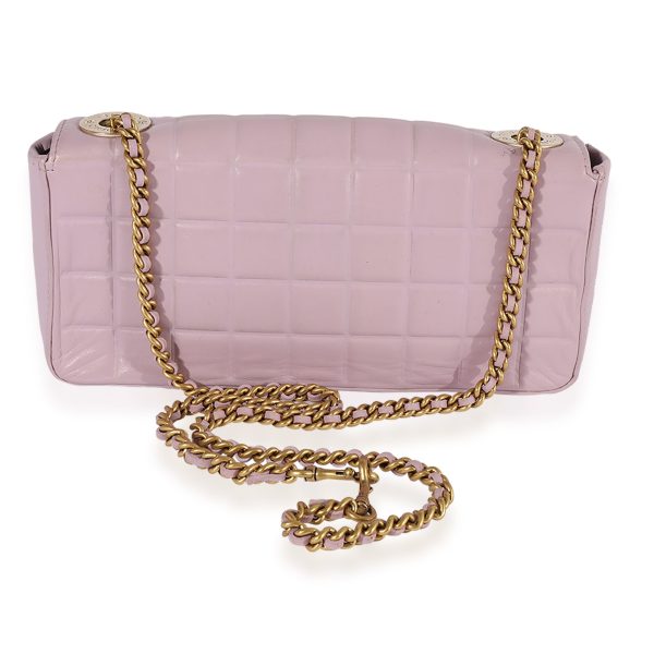 123057 pv Chanel Lavender Leather Chocolate Bar CC Crossbody