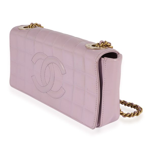 123057 sv Chanel Lavender Leather Chocolate Bar CC Crossbody