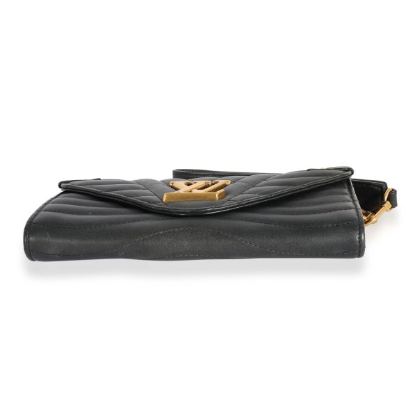 123087 pv Louis Vuitton Black Calfskin New Wave Long Wristlet Wallet