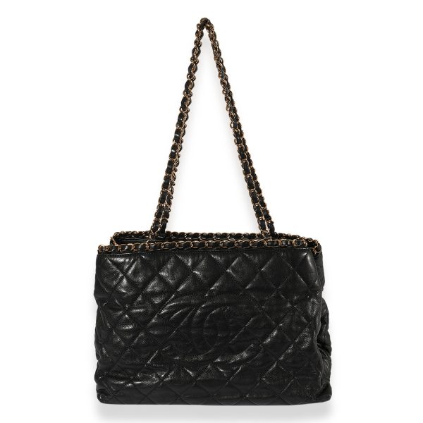 123137 fv Chanel Black Quilted Lambskin Chain Around Timeless Tote