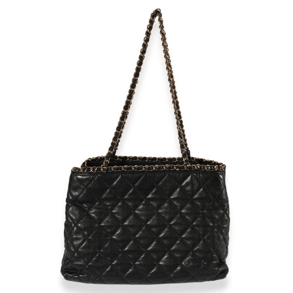 123137 pv Chanel Black Quilted Lambskin Chain Around Timeless Tote