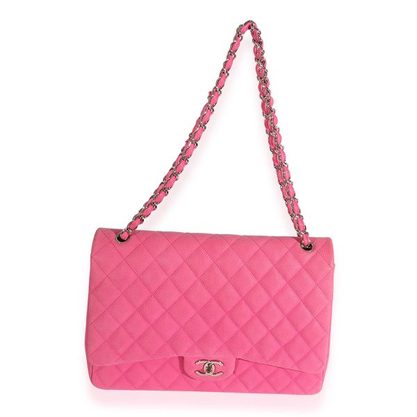 123156 bv 2faaf384 6113 43dc 936f 5cfb777b31bf Chanel Hot Pink Quilted Matte Caviar Maxi Classic Double Flap Bag