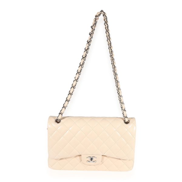 123157 bv e00faa1c 67ed 4b5c a73c 97c020a5b398 Chanel Beige Quilted Lambskin Jumbo Classic Double Flap Bag