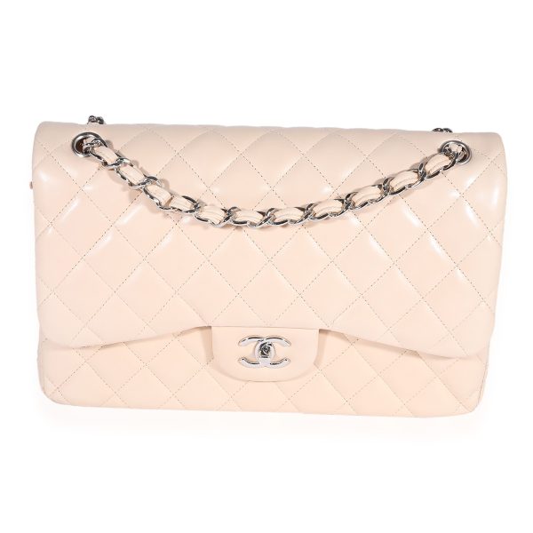 123157 fv 18e3536a 4ac1 4671 98a6 d48dc8955ff2 Chanel Beige Quilted Lambskin Jumbo Classic Double Flap Bag